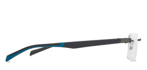 Grey Rectangle Rimless Unisex Eyeglasses by Lenskart Air Online-129871