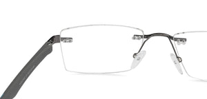 Grey Rectangle Rimless Unisex Eyeglasses by Lenskart Air Online-129871