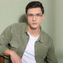 Load image into Gallery viewer, Black Rectangle Rimless Unisex Eyeglasses by Lenskart Air Online-129884