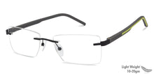Load image into Gallery viewer, Black Rectangle Rimless Unisex Eyeglasses by Lenskart Air Online-129884