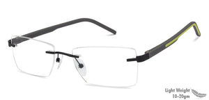 Black Rectangle Rimless Unisex Eyeglasses by Lenskart Air Online-129884