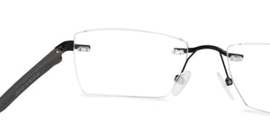 Black Rectangle Rimless Unisex Eyeglasses by Lenskart Air Online-129884