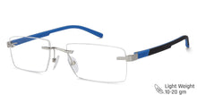 Load image into Gallery viewer, Silver Rectangle Rimless Unisex Eyeglasses by Lenskart Air Online-129886