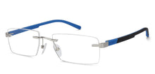 Load image into Gallery viewer, Silver Rectangle Rimless Unisex Eyeglasses by Lenskart Air Online-129886