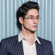 Load image into Gallery viewer, Black Rectangle Rimless Unisex Eyeglasses by Lenskart Air Online-129888