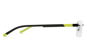 Black Rectangle Rimless Unisex Eyeglasses by Lenskart Air Online-129888