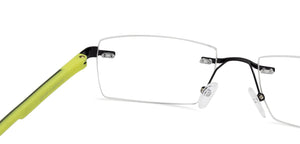 Black Rectangle Rimless Unisex Eyeglasses by Lenskart Air Online-129888