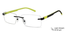 Load image into Gallery viewer, Black Rectangle Rimless Unisex Eyeglasses by Lenskart Air Online-129888
