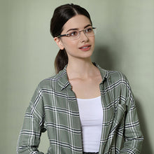 Load image into Gallery viewer, Silver Rectangle Rimless Unisex Eyeglasses by Lenskart Air Online-129899