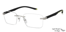 Load image into Gallery viewer, Silver Rectangle Rimless Unisex Eyeglasses by Lenskart Air Online-129899