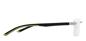 Silver Rectangle Rimless Unisex Eyeglasses by Lenskart Air Online-129899