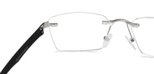 Load image into Gallery viewer, Silver Rectangle Rimless Unisex Eyeglasses by Lenskart Air Online-129899