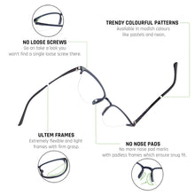 Load image into Gallery viewer, Blue Rectangle Half Rim Unisex Eyeglasses by Lenskart Air Computer Glasses-148127