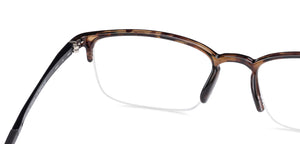 Brown Rectangle Half Rim Unisex Eyeglasses by Lenskart Air Online-130157