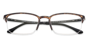 Brown Rectangle Half Rim Unisex Eyeglasses by Lenskart Air Online-130157