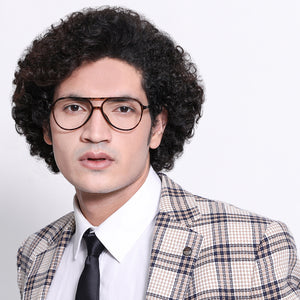 Brown Aviator Full Rim Medium Unisex Eyeglasses by Lenskart Air-130169