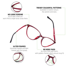 Load image into Gallery viewer, Red Cat Eye Full Rim Women Eyeglasses by Lenskart Air Online-130176
