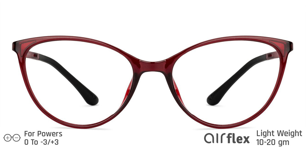 Red Cat Eye Full Rim Women Eyeglasses by Lenskart Air Online-130176