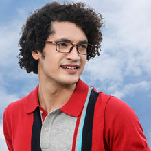 Load image into Gallery viewer, Brown Rectangle Full Rim Unisex Eyeglasses by Lenskart Air Online-130191