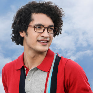 Brown Rectangle Full Rim Unisex Eyeglasses by Lenskart Air Online-130191