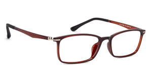 Brown Rectangle Full Rim Unisex Eyeglasses by Lenskart Air Online-130191