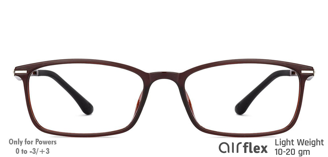 Brown Rectangle Full Rim Unisex Eyeglasses by Lenskart Air Online-130191
