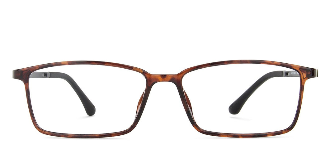 Brown Rectangle Full Rim Unisex Eyeglasses by Lenskart Air Computer Glasses-148104