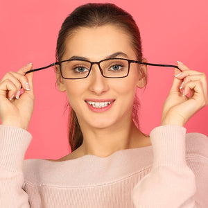 Brown Rectangle Full Rim Unisex Eyeglasses by Lenskart Air Computer Glasses-148104