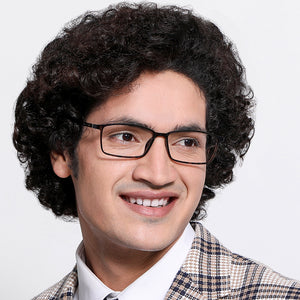 Brown Rectangle Full Rim Wide Unisex Eyeglasses by Lenskart Air Online-130196