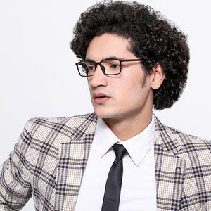 Brown Rectangle Full Rim Wide Unisex Eyeglasses by Lenskart Air Online-130196