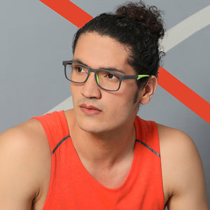 Grey Rectangle Full Rim Unisex Eyeglasses by Lenskart Air Online-130209