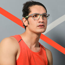 Load image into Gallery viewer, Grey Rectangle Full Rim Unisex Eyeglasses by Lenskart Air Online-130209