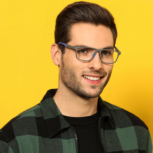 Grey Rectangle Full Rim Unisex Eyeglasses by Lenskart Air Online-130215