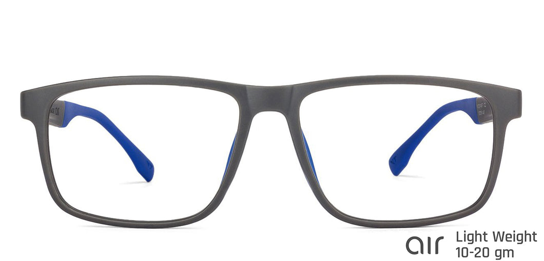 Grey Rectangle Full Rim Unisex Eyeglasses by Lenskart Air Online-130215