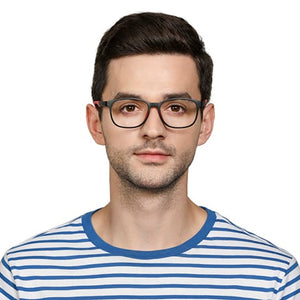 Black Rectangle Full Rim Unisex Eyeglasses by Lenskart Air Online-130218