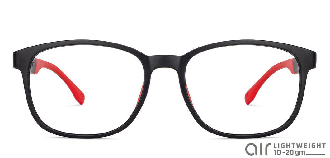 Black Rectangle Full Rim Unisex Eyeglasses by Lenskart Air Online-130218