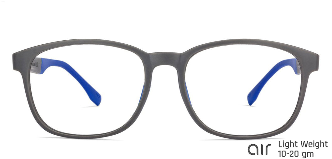 Grey Rectangle Full Rim Unisex Eyeglasses by Lenskart Air Online-130219