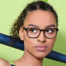 Load image into Gallery viewer, Black Rectangle Full Rim Unisex Eyeglasses by Lenskart Air Online-130220