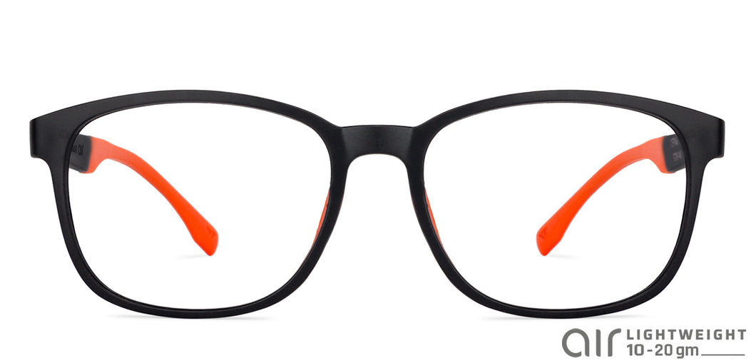 Black Rectangle Full Rim Unisex Eyeglasses by Lenskart Air Online-130220