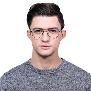 Gunmetal Aviator Full Rim Unisex Eyeglasses by Vincent Chase Online-136226
