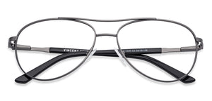 Gunmetal Aviator Full Rim Unisex Eyeglasses by Vincent Chase Online-136226
