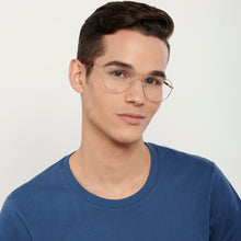 Load image into Gallery viewer, Gold Aviator Full Rim Unisex Eyeglasses by Vincent Chase-149099