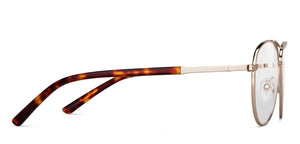 Gold Aviator Full Rim Unisex Eyeglasses by Vincent Chase-149099