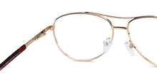 Load image into Gallery viewer, Gold Aviator Full Rim Unisex Eyeglasses by Vincent Chase-149099