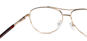 Gold Aviator Full Rim Unisex Eyeglasses by Vincent Chase-149099