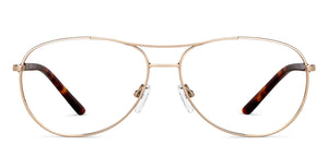 Gold Aviator Full Rim Unisex Eyeglasses by Vincent Chase-149099