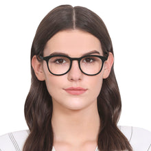 Load image into Gallery viewer, Black Wayfarer Full Rim Wide Unisex Eyeglasses by Vincent Chase Online-130410