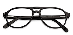 Black Aviator Full Rim Unisex Eyeglasses by Vincent Chase Essentials-130402