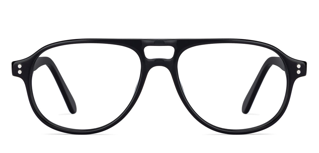 Black Aviator Full Rim Unisex Eyeglasses by Vincent Chase Essentials-130402