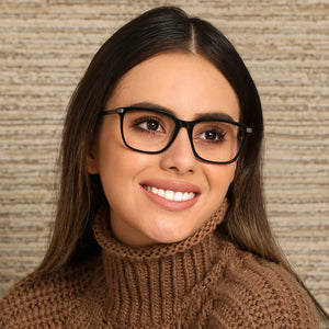 Black Rectangle Full Rim Unisex Eyeglasses by Vincent Chase VC-130688
